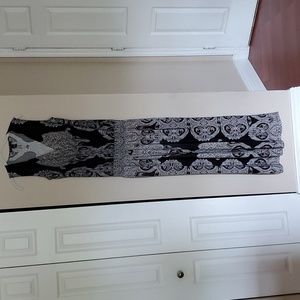 INC Sleeveless Jumpsuit Romper Black & White Paisley, Flowy Wide Legs LIKE NEW!